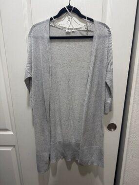 GAP Gray Open Front Cardigan Size M Lightweight Knit Casual Layer